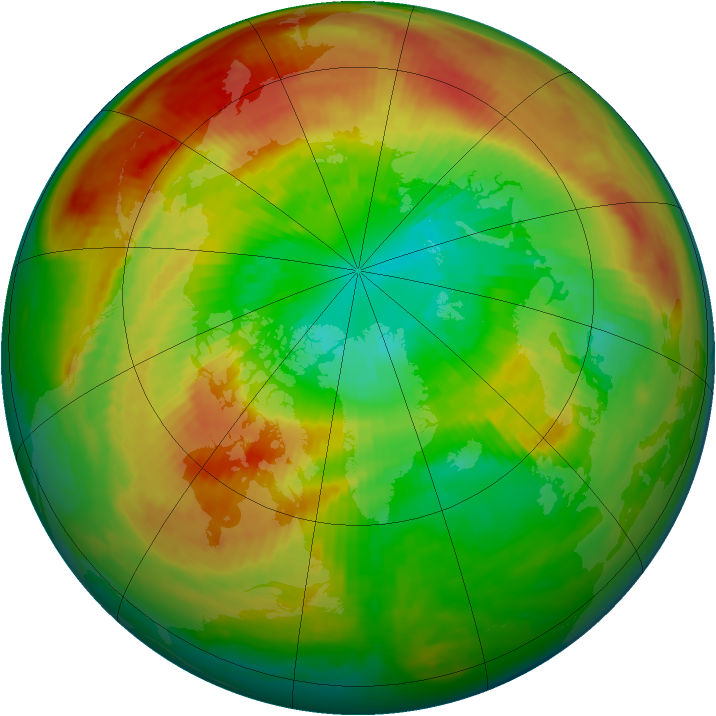 Arctic ozone map for 14 March 2000
